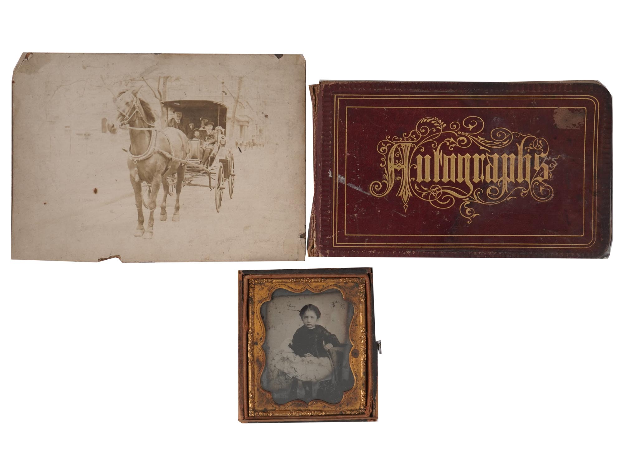 ANTIQUE 1880S AUTOGRAPHS NOTEBOOK AND PHOTOS PIC-0